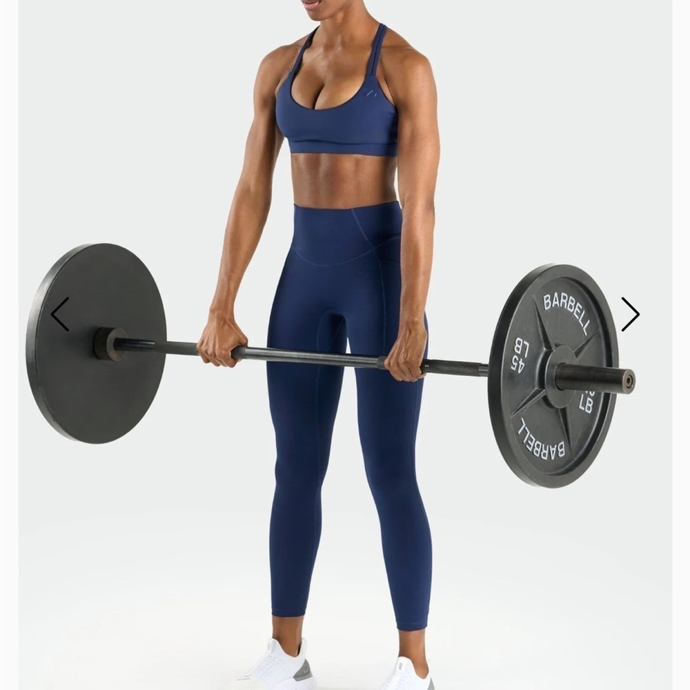 TLF Hyper Power Side Pocket Workout Leggings Deep Navy Large ankle